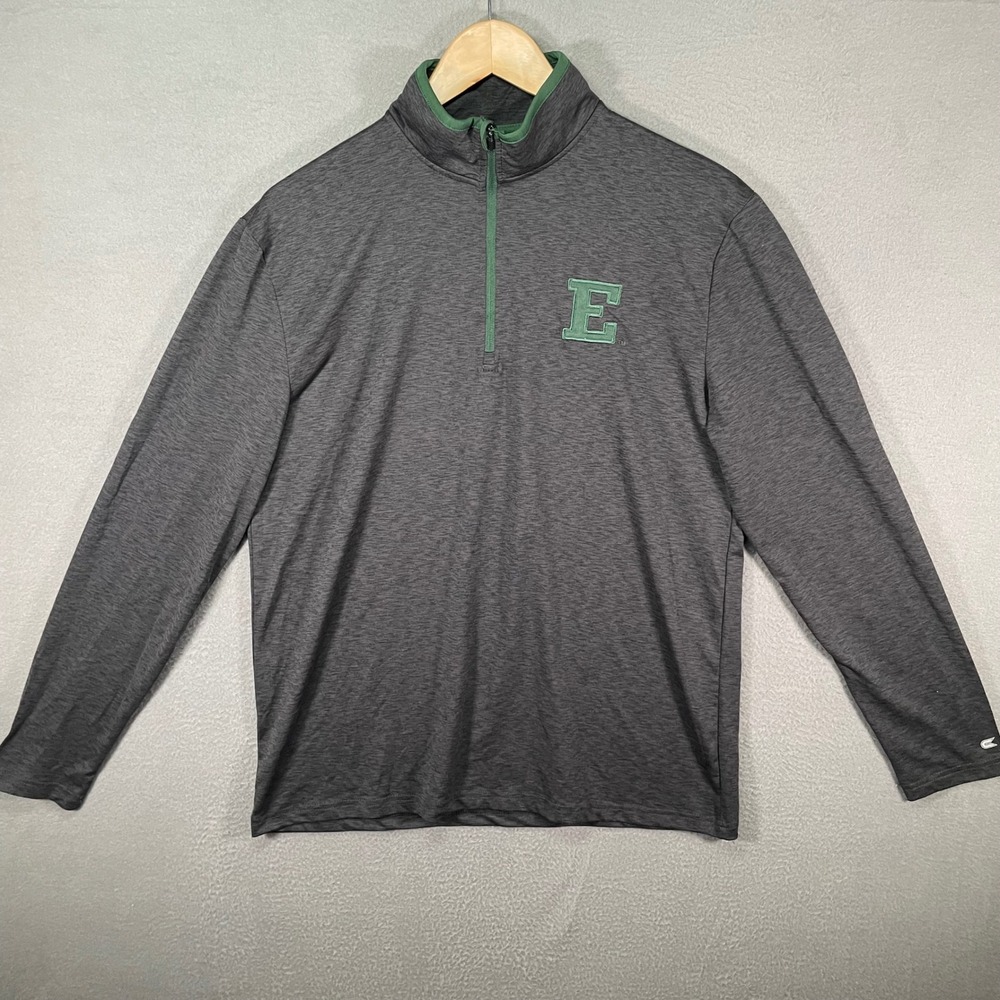 Colosseum Quarter Zip Pullover Mens Medium Gray Excellent‎ EMU Eastern Michigan